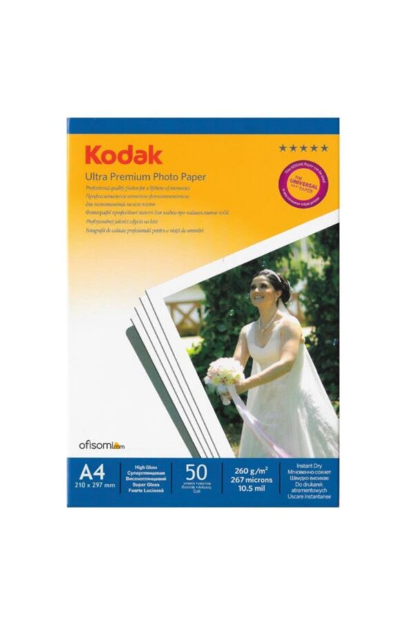 A4 Ultra Premium Parlak Fotoğraf Kağıdı 260 gr — 50 Yaprak