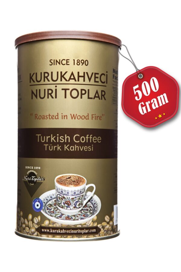 1_org_zoom-1264.jpg Odun Ateşinde Kavrulmuş Türk Kahvesi 500 gr Yuvarlak Teneke Kutu - Nuri Toplar