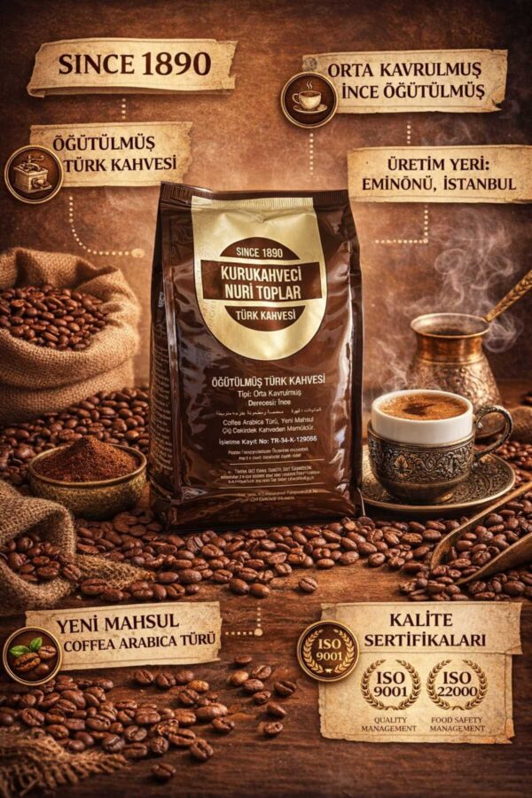 1_org_zoom-533.jpg Odun Ateşinde Kavrulmuş Öğütülmüş Türk Kahvesi 500 gr Folyo - Nuri Toplar