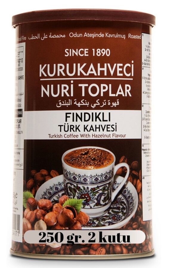 3_org_zoom-40.jpg Odun Ateşinde Kavrulmuş Fındıklı Türk Kahvesi 2x250 gr Teneke Kutu (İçecek Hediyeli) - Nuri Toplar